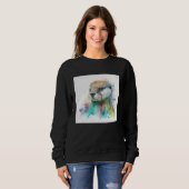 Cute Otter Paint Splatter Illustration Colorful Wa Sweatshirt (Vorne ganz)