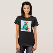 Cute Otter Paint Splatter Illustration Colorful Wa T-Shirt (Vorne ganz)