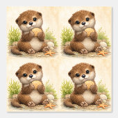 Cute Otter Seashell Pattern Wallpaper Tapete (Vorderseite)