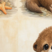 Cute Otter Seashell Pattern Wallpaper Tapete (Naht)