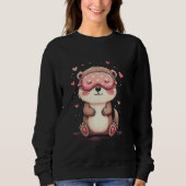 Cute otter sleeping motif sweatshirt (Vorderseite)