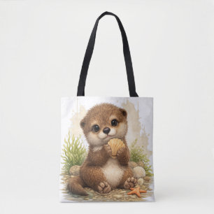 Cute Otter Tote Bag – Kawaii Beach Animal Tasche