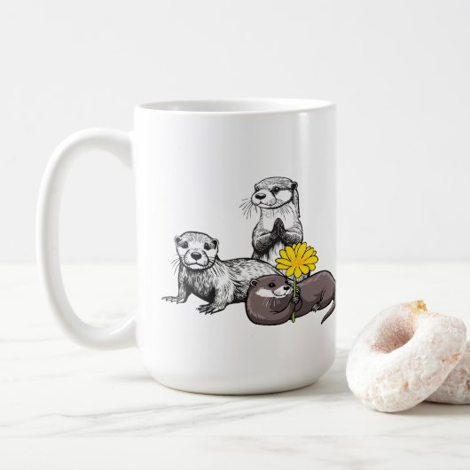 Cute Otter Trio Kaffeetasse (Mit Donut)
