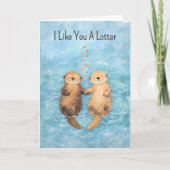 Cute Otter Valentine animal love Feiertagskarte (Vorderseite)