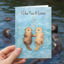 Cute Otter Valentine animal love Feiertagskarte