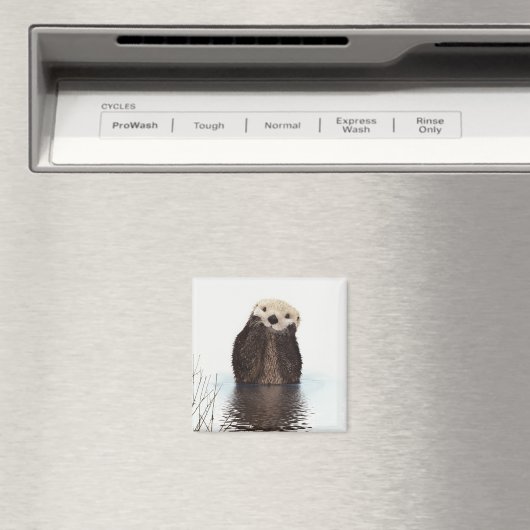 Cute Otter Wildlife Image Magnet (In Situ (Geschirrspüler))