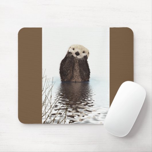Cute Otter Wildlife Image Mousepad (Mit Mouse)