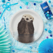 Cute Otter Wildlife Image Pappteller (Party)