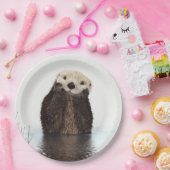 Cute Otter Wildlife Image Pappteller (Party)