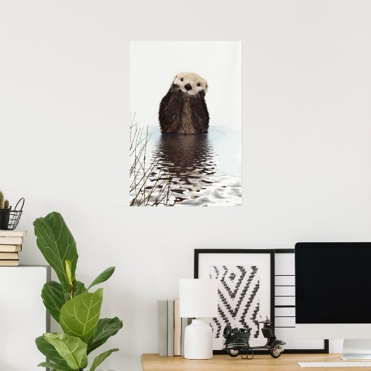 Cute Otter Wildlife Image Poster (Heimbüro)