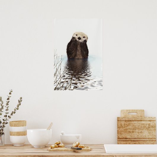 Cute Otter Wildlife Image Poster (Küche)