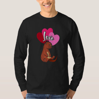 Cute Otter With Balloons Love Valentine's Day Otte T-Shirt