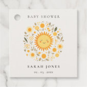 Cute Our Little Sunshine Boho Sun Baby Shower Geschenkanhänger (Vorderseite)