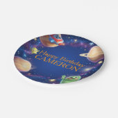 Cute Outer Space Aliens Birthday Party Pappteller (Schrägansicht)