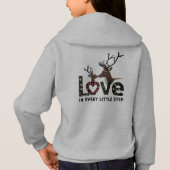 Cute Outline Reindeer Love Hearts Girls' Pullover (Rückseite)