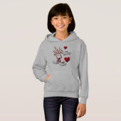 Cute Outline Reindeer Love Hearts Girls' Pullover (Vorne ganz)