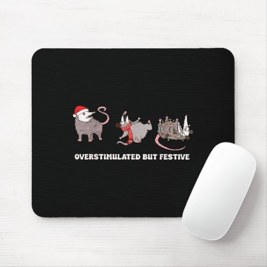 Cute Overstimulated But Festive Funny Ssum Ugly Ch Mousepad (Mit Mouse)