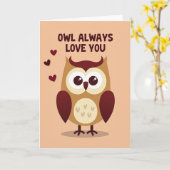 Cute Owl Always Love You Card Karte (Gelbe Blume)