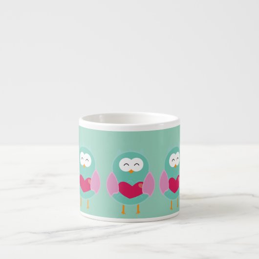 Cute Owl Art Espresso Mug – Gift Idea Espressotasse (Vorderseite)