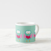 Cute Owl Art Espresso Mug – Gift Idea Espressotasse (Vorderseite Rechts)