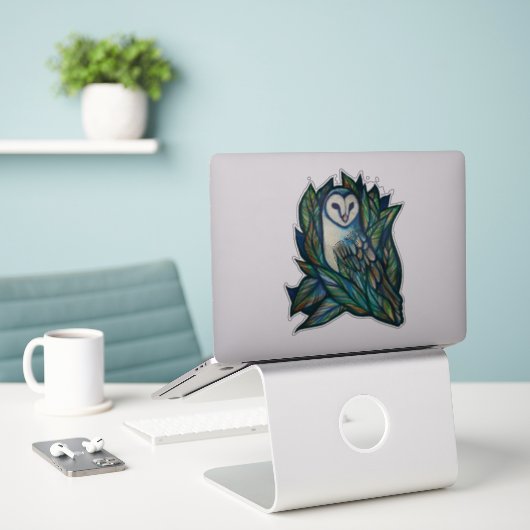 Cute Owl Aufkleber (Laptop auf Schreibtisch)