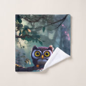 Cute Owl Badhandtuch Set (Waschlappen)
