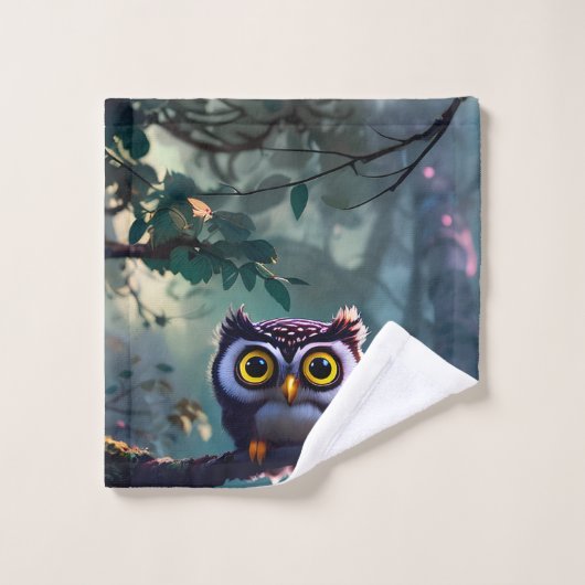 Cute Owl Badhandtuch Set (Waschlappen)