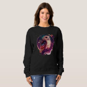 Cute Owl Celestial Elements Illustration Sweatshirt (Vorne ganz)