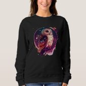 Cute Owl Celestial Elements Illustration Sweatshirt (Vorderseite)