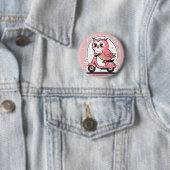 Cute owl driving a scooter button (Beispiel)