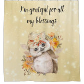 Cute owl Farmhouse romantic wallpaper Duschvorhang (Vorderseite)