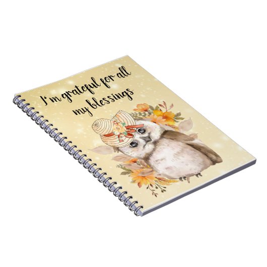 Cute owl Farmhouse romantic wallpaper Notizblock (Rechte Seite)