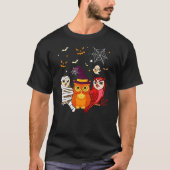 Cute Owl Halloween Costume Mummy Witch Devil T-Shirt (Vorderseite)