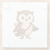 Cute Owl Illustration – Okojo and Friends Illust Glasuntersetzer (Rückseite)
