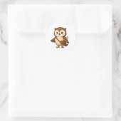 Cute Owl Illustration – Okojo and Friends Illust Runder Aufkleber (Tasche)