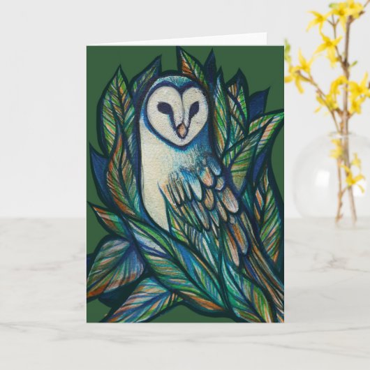 Cute Owl Karte (Gelbe Blume)