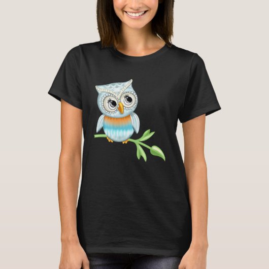 Cute owl motif bird print for man woman child T-Shirt (Vorderseite)
