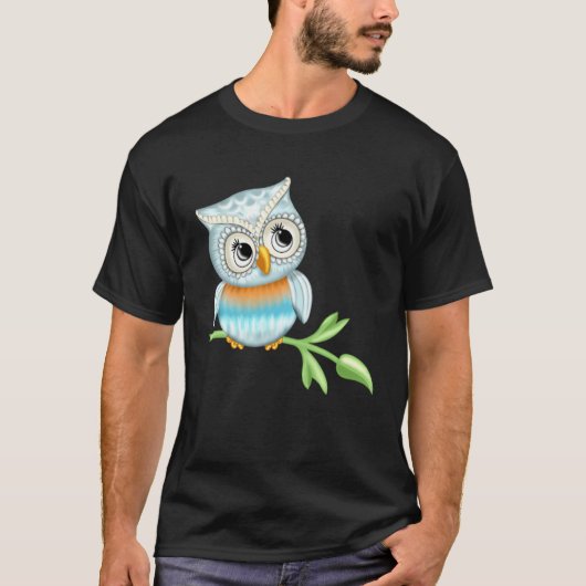Cute owl motif bird print for man woman child T-Shirt (Vorderseite)