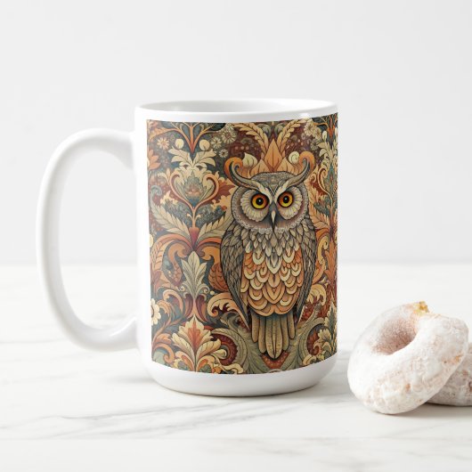 Cute Owl Style William Morris Kaffeetasse (Mit Donut)