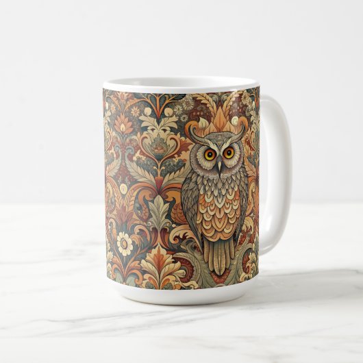Cute Owl Style William Morris Kaffeetasse (VorderseiteRechts)