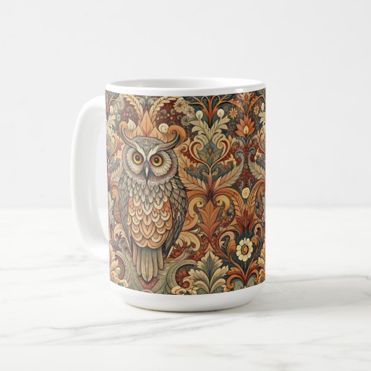 Cute Owl Style William Morris Kaffeetasse (Vorderseite Links)