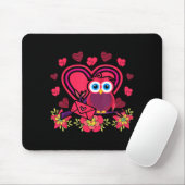 Cute Owl Valentines Day Gift Bird Owl Mousepad (Mit Mouse)
