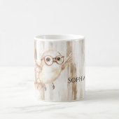 Cute Owl with Glasses Kaffeetasse (Mittel)