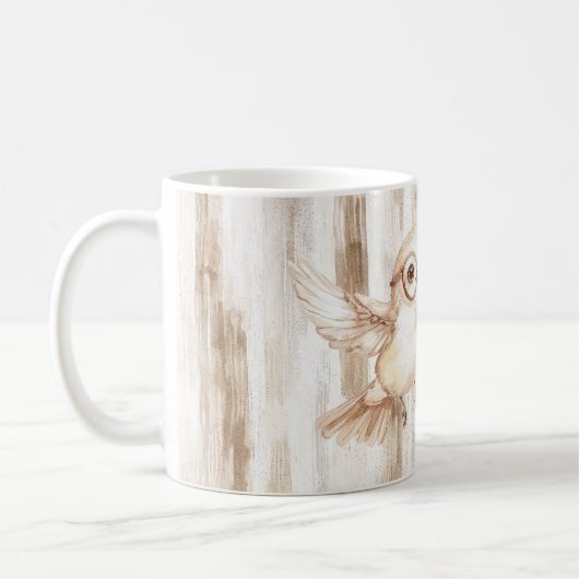 Cute Owl with Glasses Kaffeetasse (Links)