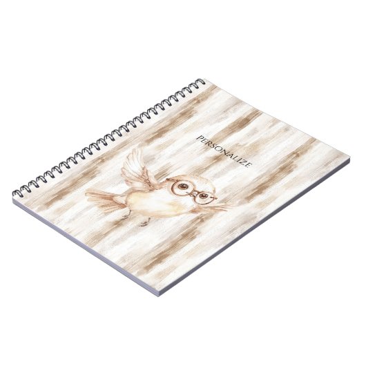 Cute Owl with Glasses Notizblock (Linke Seite)