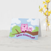 Cute Owls Mother's Day Card Karte (Gelbe Blume)