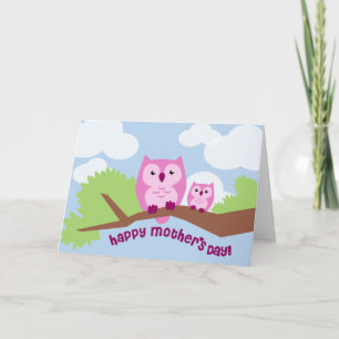 Cute Owls Mother's Day Card Karte