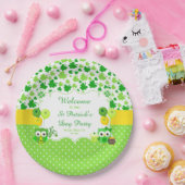 Cute Owls St Patrick's Day Party Pappteller (Party)
