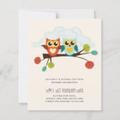 Cute OWLS Themed Wedding Blue Orange (Vorderseite)