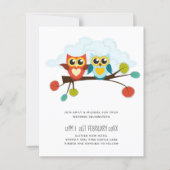 Cute OWLS Themed Wedding Blue Orange (Vorderseite)